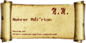 Nehrer Márton névjegykártya