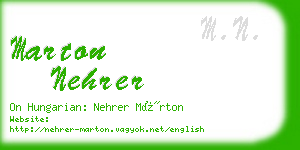 marton nehrer business card